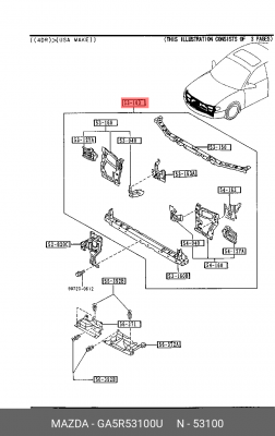 Облицовка передка GA5R53100U MAZDA