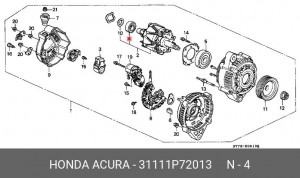 Подшипник генератора 31111P72013 HONDA