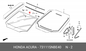 Стекло ветровое 73111SNBE40 HONDA