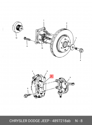 Комплект тормозных колодок, диско 4897218AB CHRYSLER
