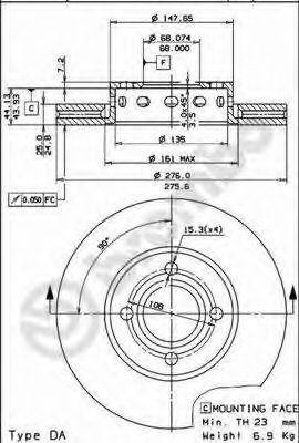 Тормозной диск 09580610 BREMBO