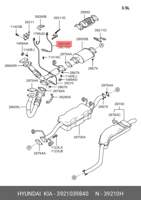 Лямбда-зонд 3921039840 HYUNDAI KIA