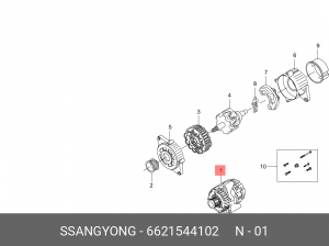 Генератор 6621544102 SSANG YONG