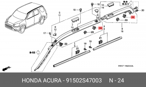 Клипса крепежная 91502S47003 HONDA