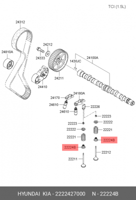 Уплотнительное кольцо, стержень кла 2222427000 HYUNDAI KIA