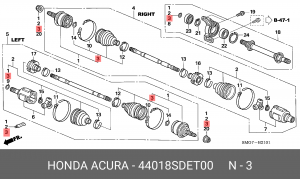 Пыльник ШРУСа (комплект) 44018SDET00 HONDA