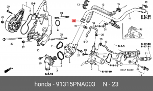 Прокладка, впускной коллектор 91315PNA003 HONDA
