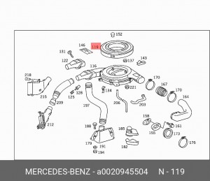 Фильтр воздушный A0020945504 MERCEDES BENZ