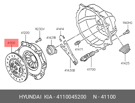 Диск сцепления 4110045200 HYUNDAI KIA