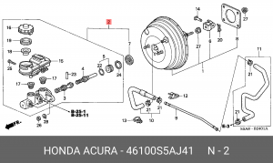 Главный тормозной цилиндр 46100S5AJ41 HONDA