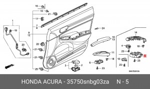 Блок управления стеклоподъемником 35750SNBG03ZA HONDA