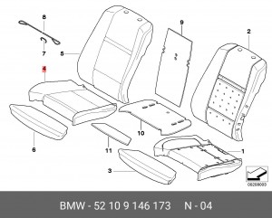 Обивка сиденья 52 10 9 146 173 BMW
