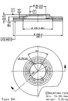 Тормозной диск 09.5125.10 BREMBO
