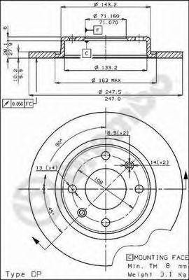 Тормозной диск 08.2985.20 BREMBO