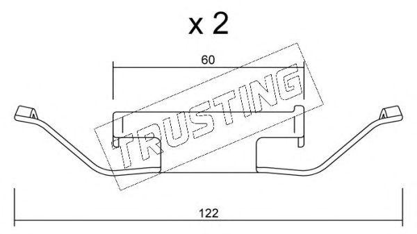 Комплектующие, колодки дискового тормоза KIT108 TRUSTING