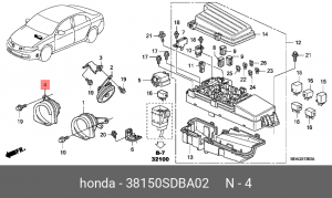 Сигнал звуковой 38150SDBA02 HONDA