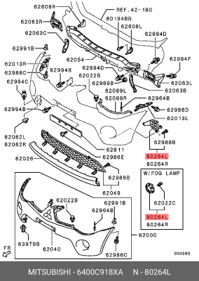 Заглушка противотуманной фары 6400C918XA MITSUBISHI