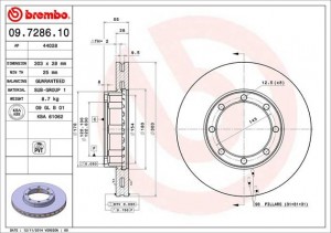 Тормозной диск 09.7286.10 BREMBO