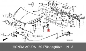 Петля - шарнир открывания капота 60170SAAG00ZZ HONDA