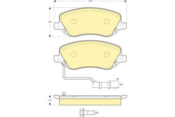 Комплект тормозных колодок, диско 6114891 GIRLING
