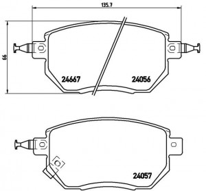 Комплект тормозных колодок, диско P56051 BREMBO