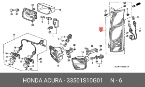 Фонарь задний 33501S10G01 HONDA
