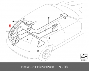 Жгут проводов антенны 61 12 6 960 968 BMW
