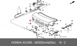 Крышка багажника /  помещения для груза 68500SR4A00ZZ HONDA