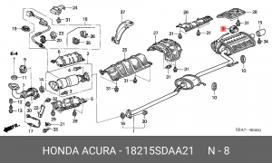 Кронштейн, глушитель 18215SDAA21 HONDA