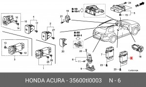 Кнопка регулировки обогрева сиденья 35600TL0003 HONDA
