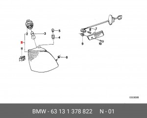 Указатель поворота 63 13 1 378 822 BMW