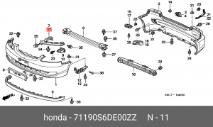 Кронштейн крепления бампера 71190S6DE00ZZ HONDA