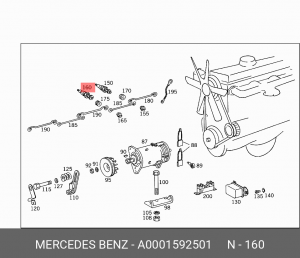 Свеча накаливания A0001592501 MERCEDES BENZ