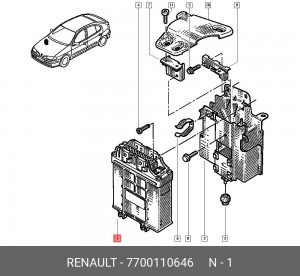 Блок управления, система впрыска 7700110646 RENAULT