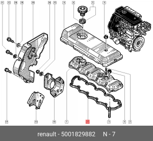 Прокладка крышки ГБЦ 5001829882 RENAULT