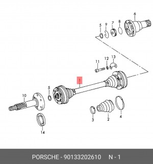 Приводной вал 90133202610 PORSCHE