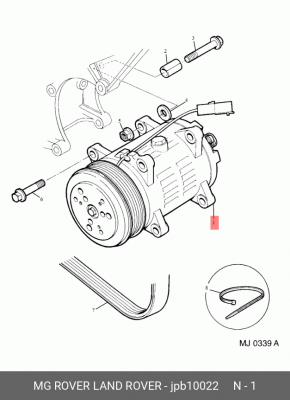Компрессор, кондиционер JPB10022 MG ROVER LAND ROVER