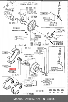 Сальник ступицы колеса 9958552709 MAZDA