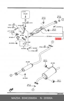 Катализатор B34C20600A MAZDA