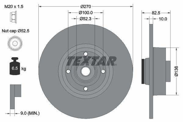 Тормозной диск 92154500 TEXTAR