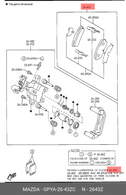 Колодки тормозные дисковые GPYA2643ZC MAZDA