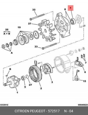 Подшипник 5725 17 CITROEN PEUGEOT