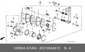 Тормозной суппорт 45210SA6673 HONDA
