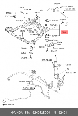 Подрамник передней подвески 624052E000 HYUNDAI KIA
