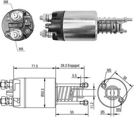 Тяговое реле, стартер 940113050474 MAGNETI MARELLI