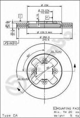 Тормозной диск 09.5694.10 BREMBO