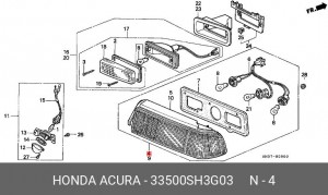 Задний фонарь 33500SH3G03 HONDA