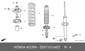 Амортизатор подвески 52611S1CE02 HONDA