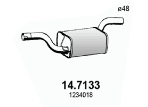 Глушитель выхлопных газов конечный 147133 ASSO