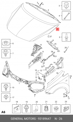 Капот 93189647 GENERAL MOTORS